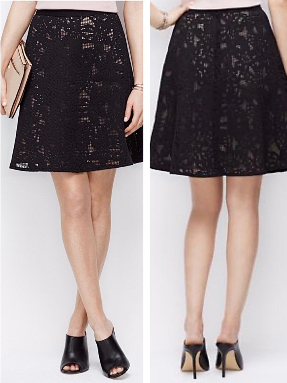 Ann Taylor ~🖤~ Black Lace Flount Skirt